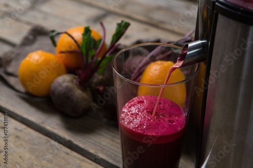 Photography Juice being grind in juicer