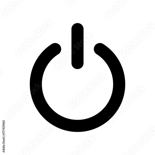 Flat simple illustration of button isolated on white background. Black icon on and off button in the cartoon style. on and off toggle switch. Vector image.