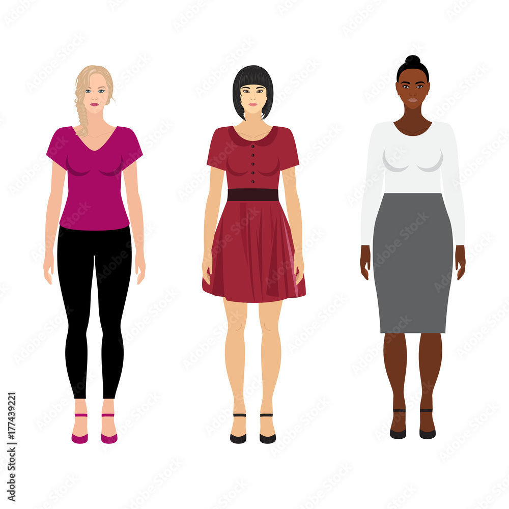 Vector women of different races Vector women of different races