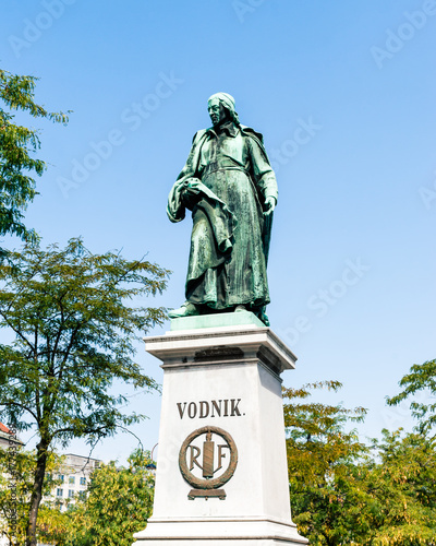 Vodnik monument is named after Valentin Vodnik, a Slovene priest, journalist, and poet from the late Enlightenment period. There is a monument with a statue in the square commemorating him. photo