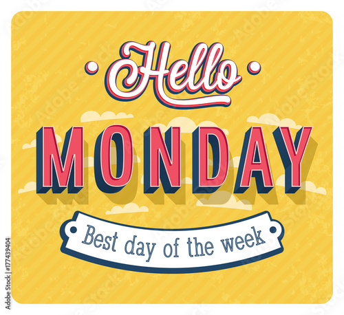 Hello Monday typographic design.