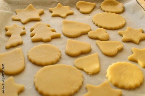 homemade Christmas cookies in preparation