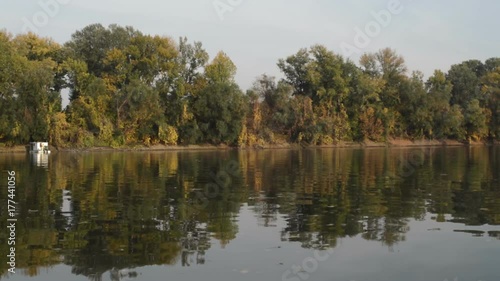 Tisa River in Autumn
Look at the riverside from the boat
