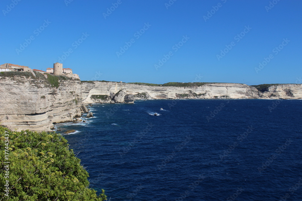 View of cliffs in Bonifacio, corsica
