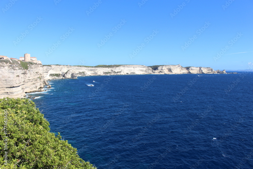 View of cliffs in Bonifacio, Corsica