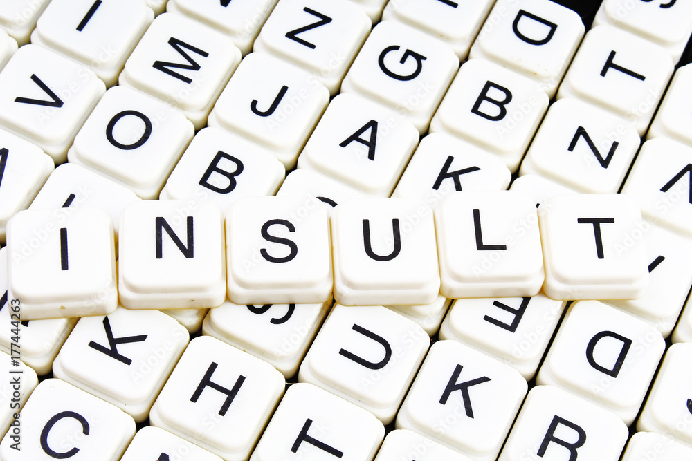 Insult text word. Insult text word.