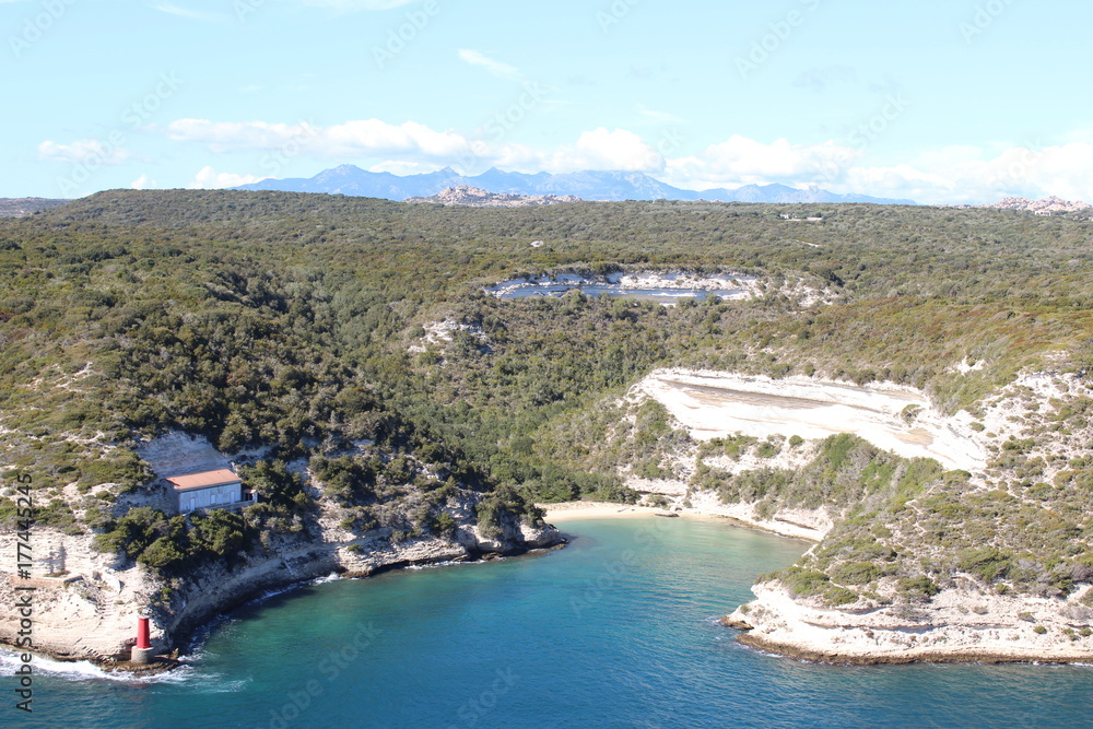 Cliffs of Bonifacio and moutains, Corsica