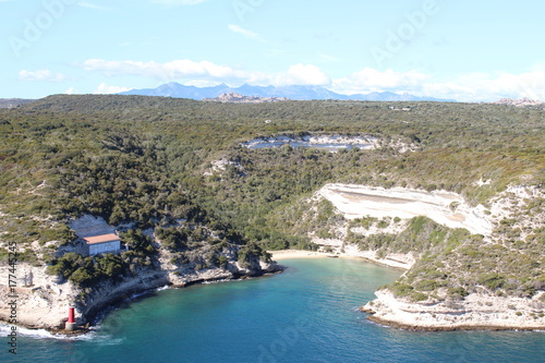Fototapeta Naklejka Na Ścianę i Meble -  Cliffs of Bonifacio and moutains, Corsica
