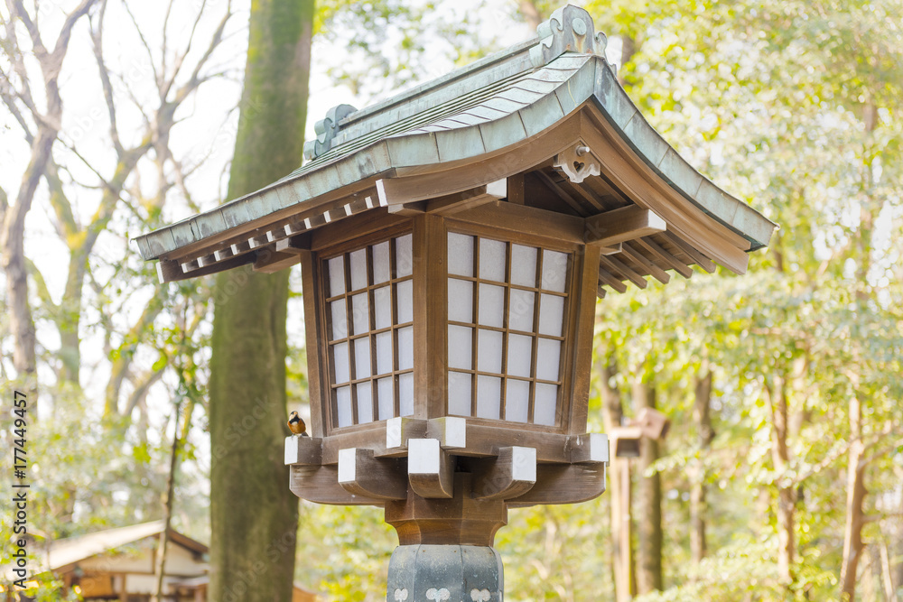 Classical Japanese style street lamp in a Tokyo park Stock Photo | Adobe  Stock