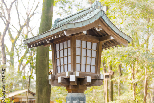 Classical Japanese style street lamp in a Tokyo park © Sebas