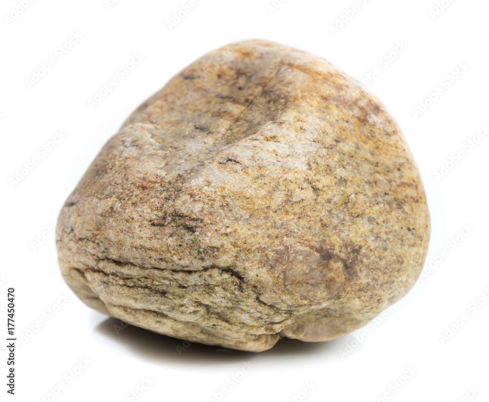 Fototapeta premium Single natural stone on white background, close-up