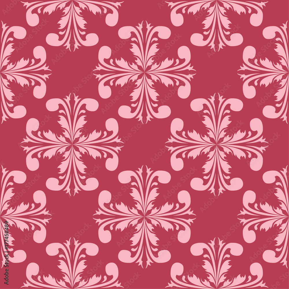 Red floral seamless pattern Red floral seamless pattern