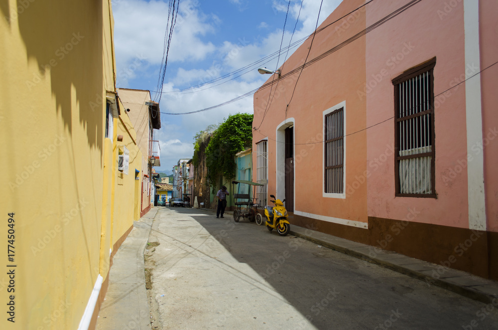 Colorful Street Scene. Trinidad. Cuba