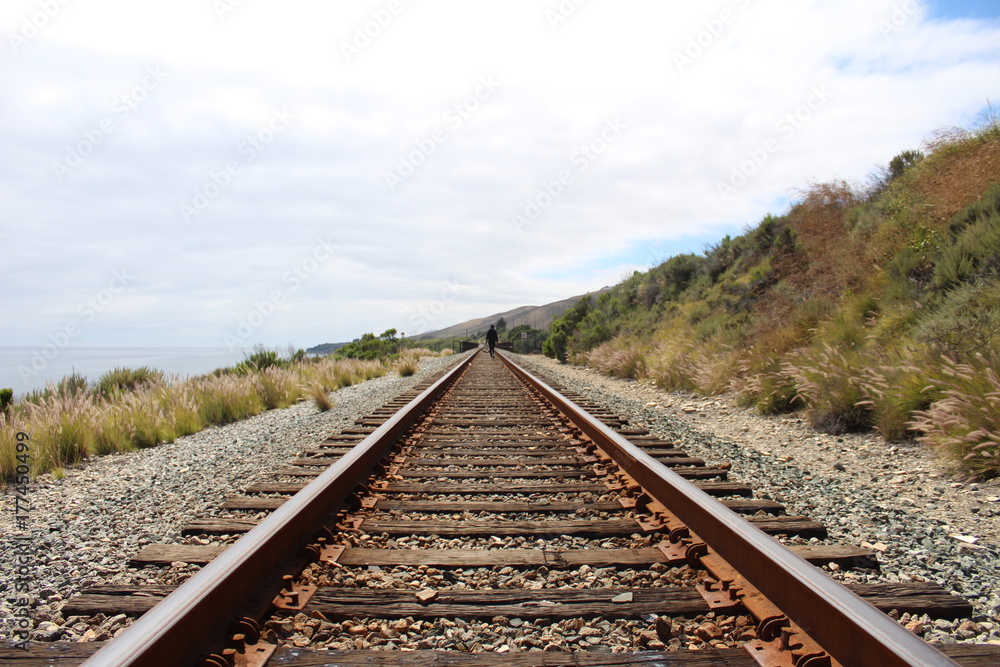 Fototapeta premium Tracks by the Beach - Santa Barbara, California