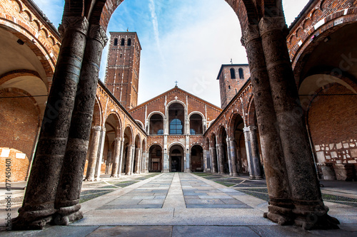 The Basilica of Sant'Ambrogio in Milan, Italy