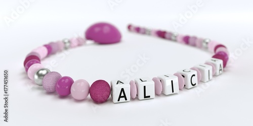 Fotografie Schnullerkette mit Name - Alicia