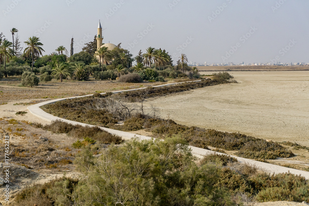 The path along the shores of the dried salt lake.
