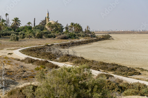 The path along the shores of the dried salt lake.