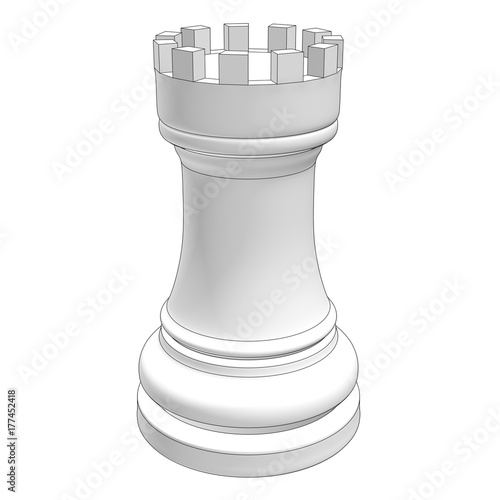 isolated chess piece 3d illustration