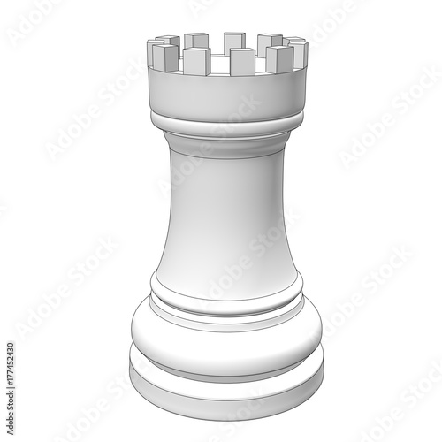 isolated chess piece 3d illustration