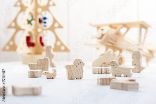 wooden toy animals