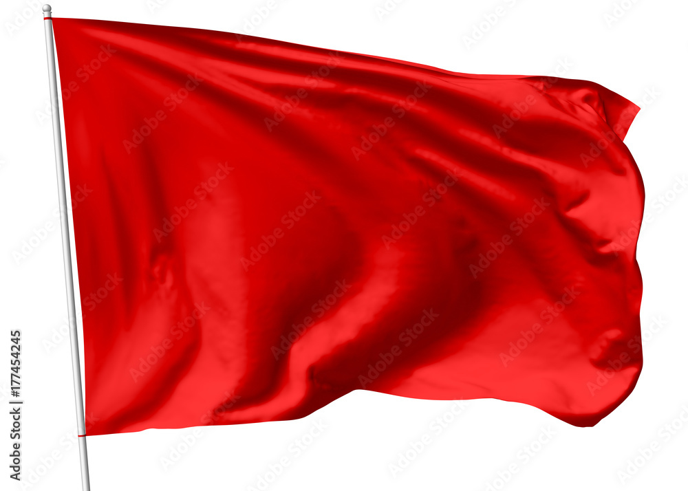 Red flag on flagpole Red flag on flagpole