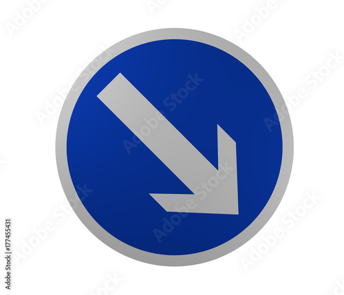 Free Download Verkehrsschild: Vorgeschriebene Fahrtrichtung, rechts vorbei - GFXLoad