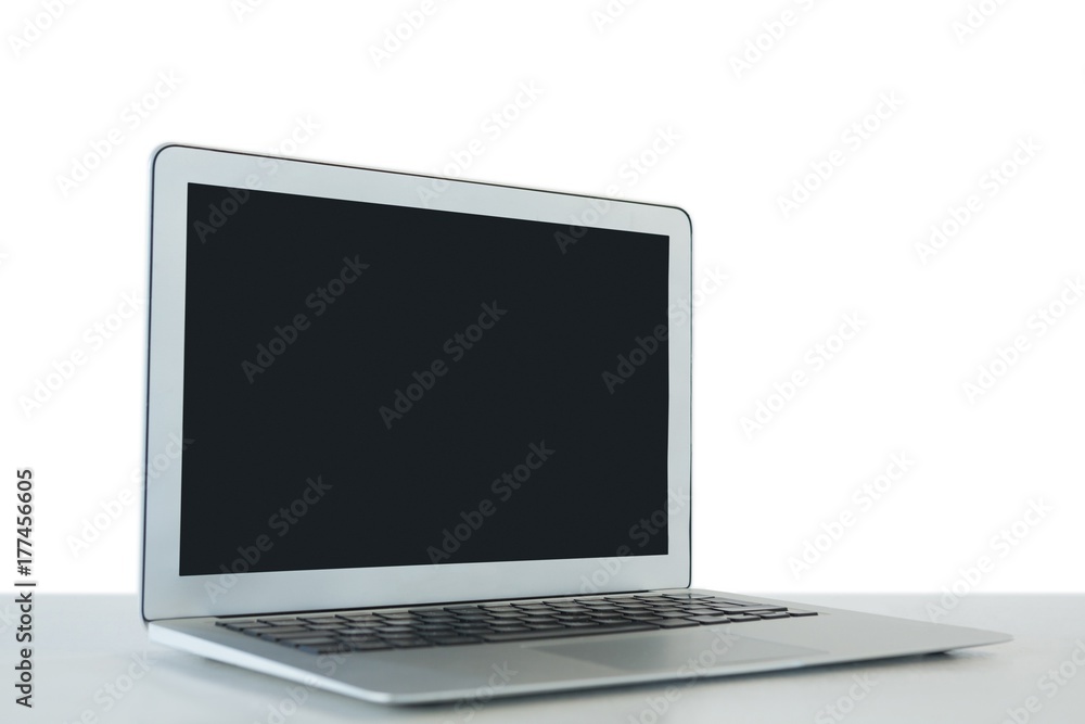 Close up of laptop on table Close up of laptop on table