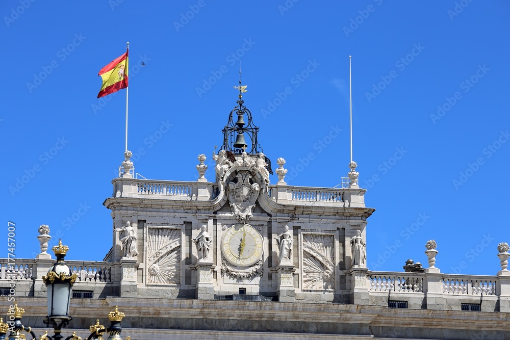 Royal Palace in Madrid in a beautiful spring day, Spain
