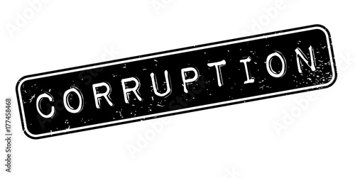Corruption rubber stamp. Grunge design with dust scratches. Effects can be easily removed for a clean, crisp look. Color is easily changed.