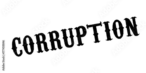 Corruption rubber stamp. Grunge design with dust scratches. Effects can be easily removed for a clean, crisp look. Color is easily changed.
