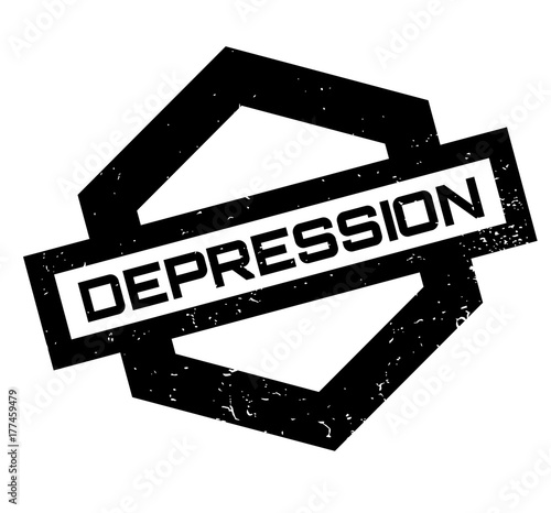 Depression rubber stamp. Grunge design with dust scratches. Effects can be easily removed for a clean, crisp look. Color is easily changed.