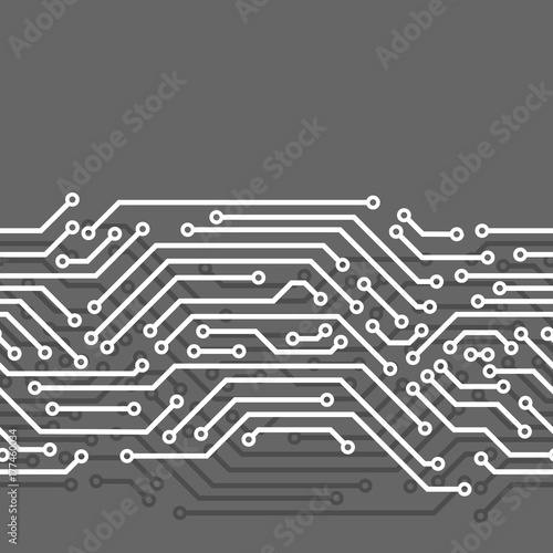 Circuit board seamless pattern. Background of microchip elements
