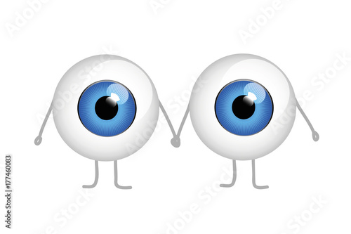 zwei blaue augen halten zusammen