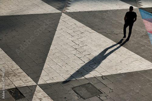 Man walking in square