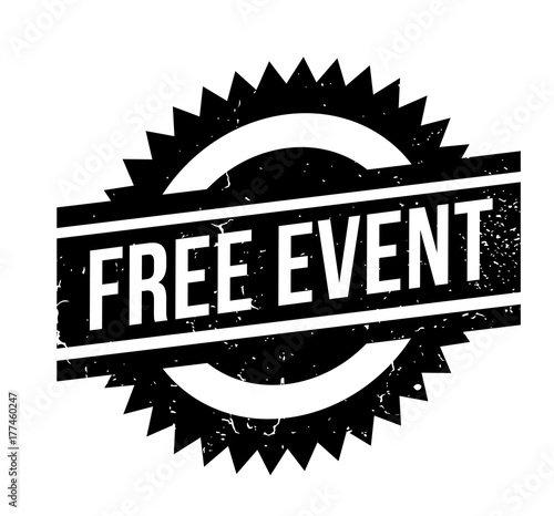 Free Event rubber stamp. Grunge design with dust scratches. Effects can be easily removed for a clean, crisp look. Color is easily changed.