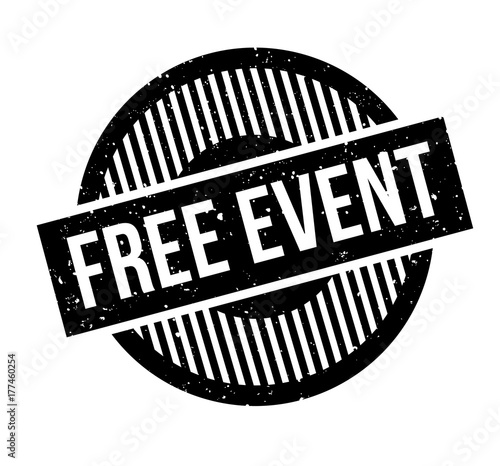 Free Event rubber stamp. Grunge design with dust scratches. Effects can be easily removed for a clean, crisp look. Color is easily changed.