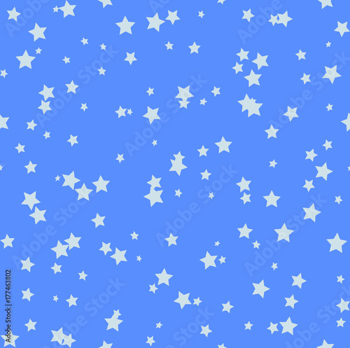 Nice cartoon star pattern with different stars icons on dark background