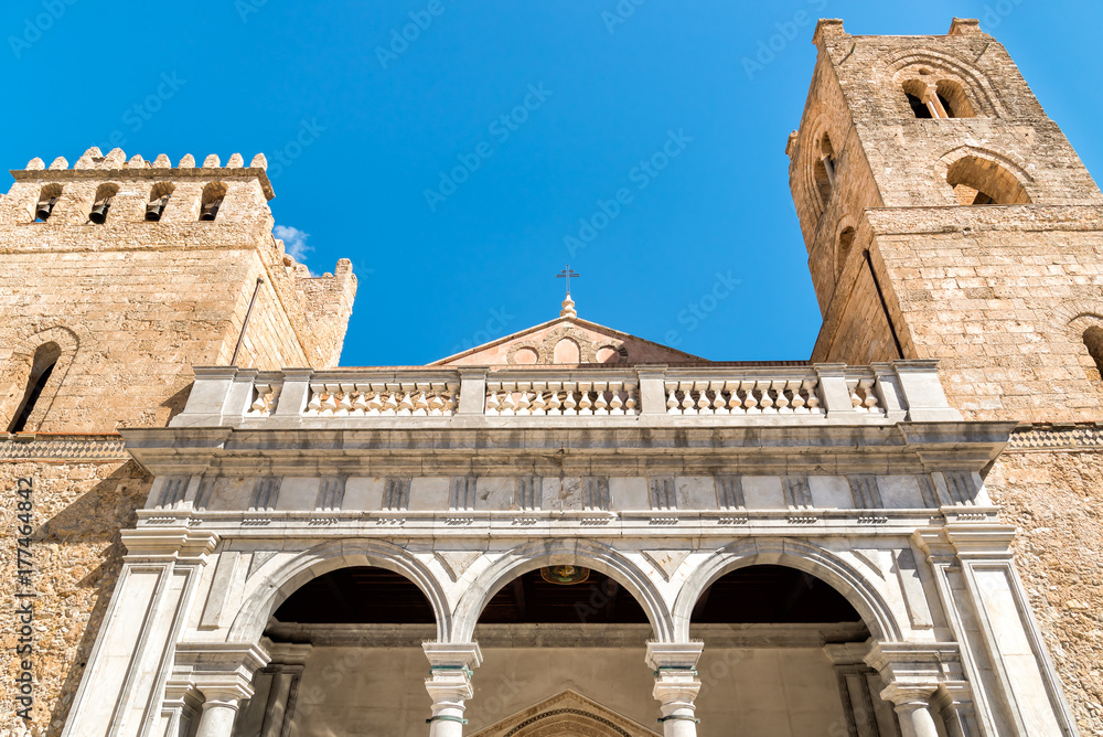The Cathedral of Monreale facade, is one of the greatest extent examples of Norman architecture, Sicily, Italy