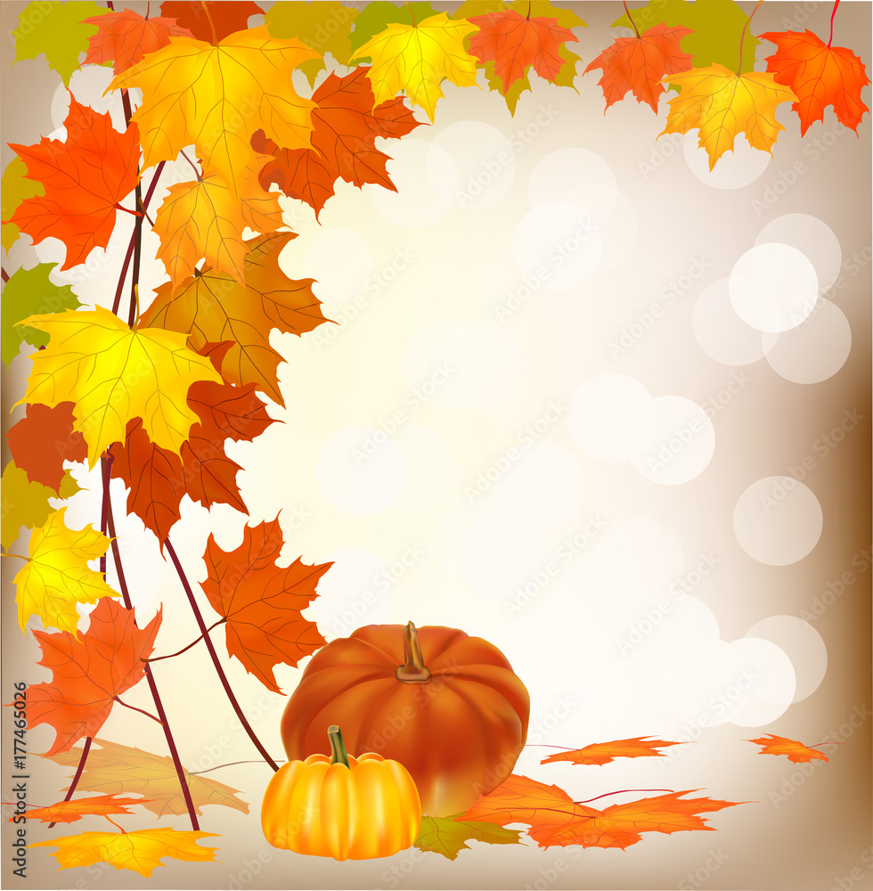 Naklejka premium autumn foliage vector sale banner