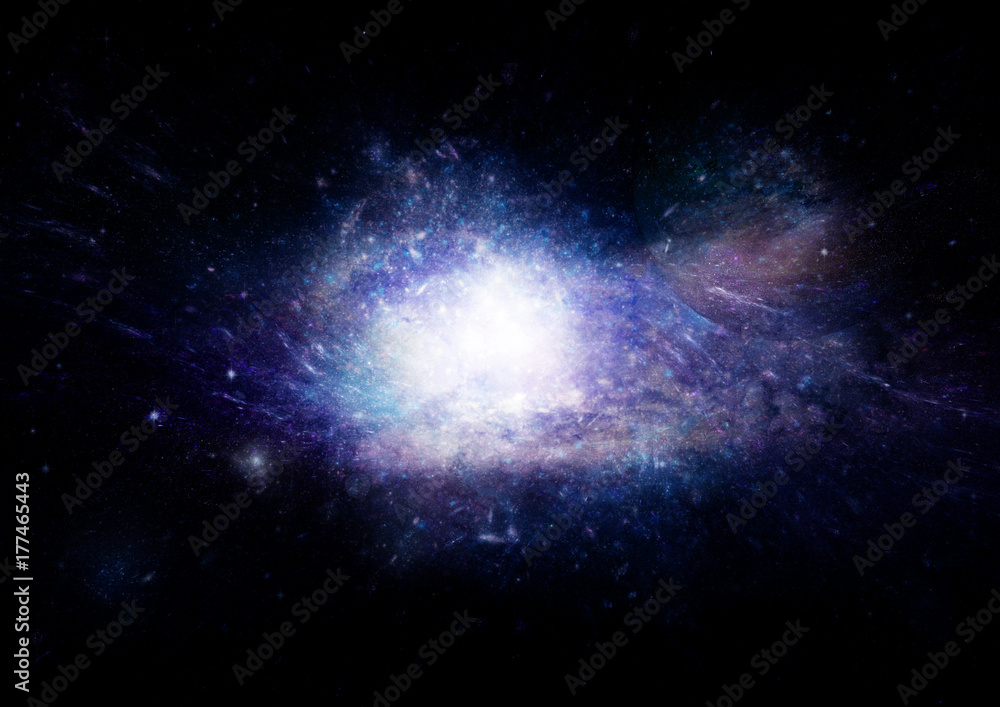 Stars, dust and gas nebula in a far galaxy Stars, dust and gas nebula in a far galaxy