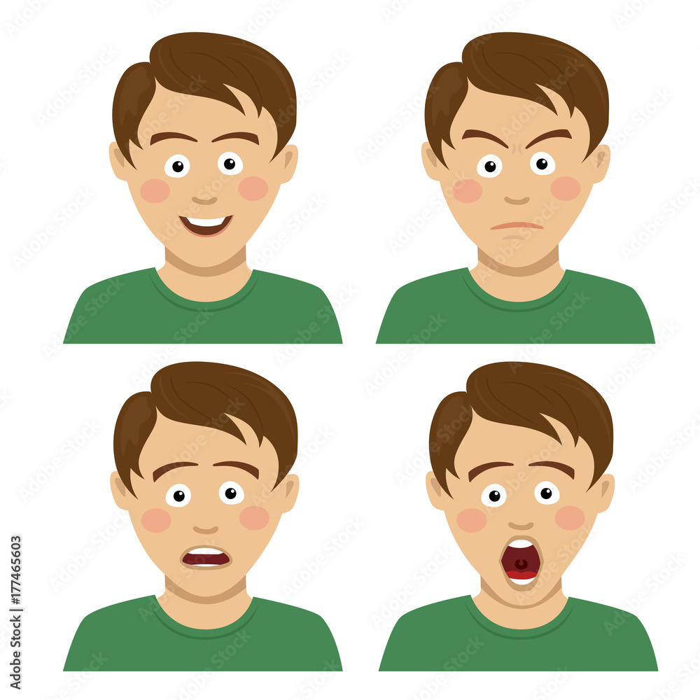 Handsome teenager boy having various expressions Handsome teenager boy having various expressions