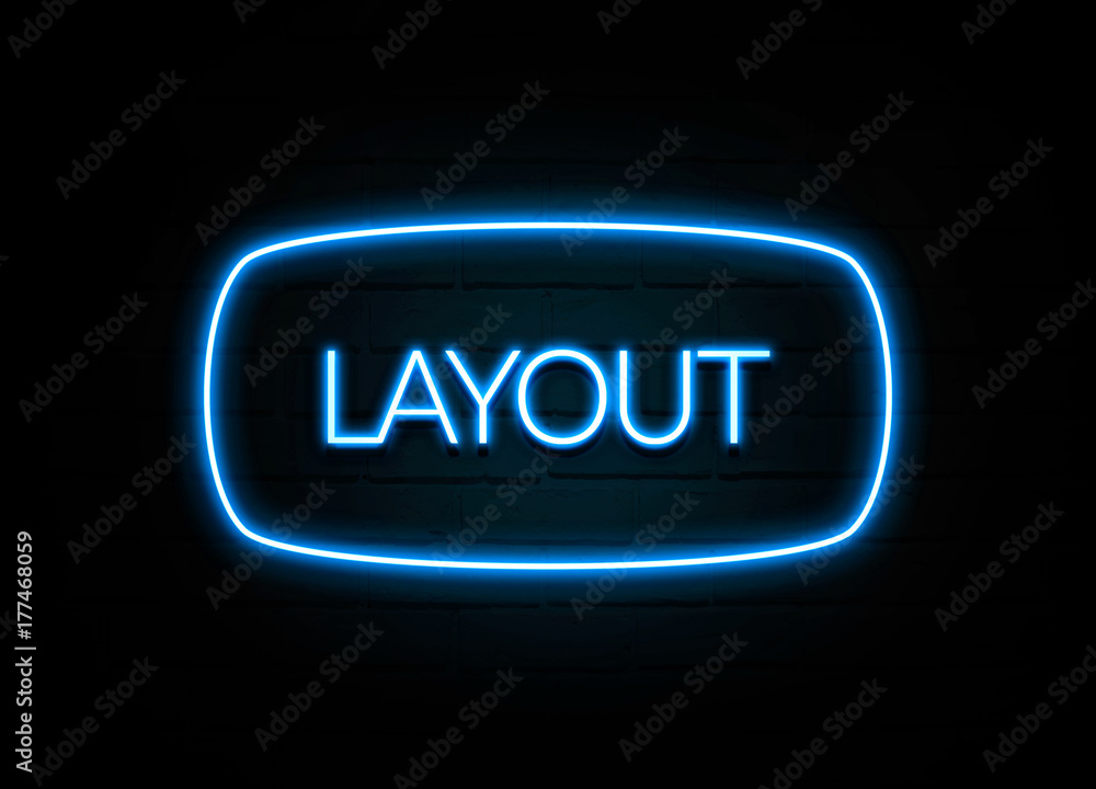 Layout  - colorful Neon Sign on brickwall