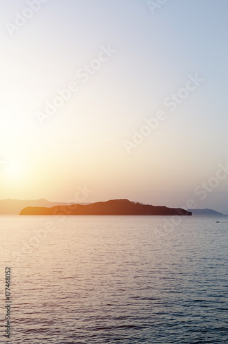 Paradise island on sunset