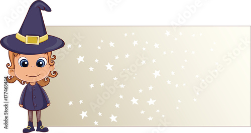 Little girl wearing Halloween costume