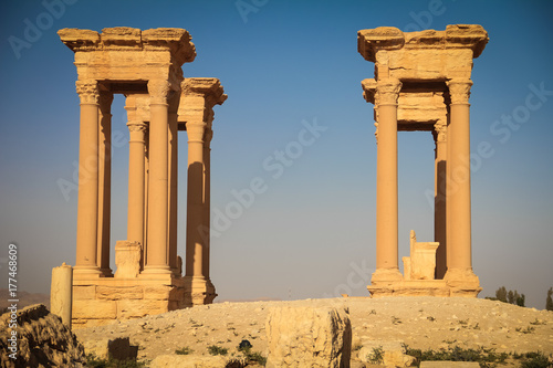 The ruins of the ancient city Palmyra, Syria