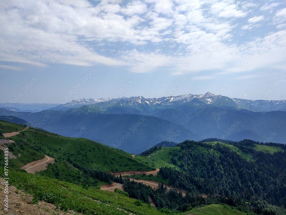 Fototapeta premium Mountain in Kaukasus, Red Valley, 2017