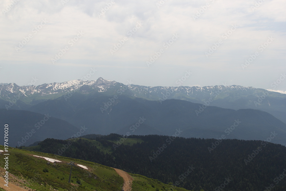 Fototapeta premium Mountain in Kaukasus, Red Valley, 2017