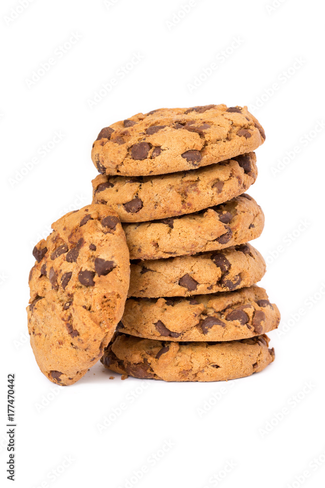 chocolate cookies isolated on white background chocolate cookies isolated on white background