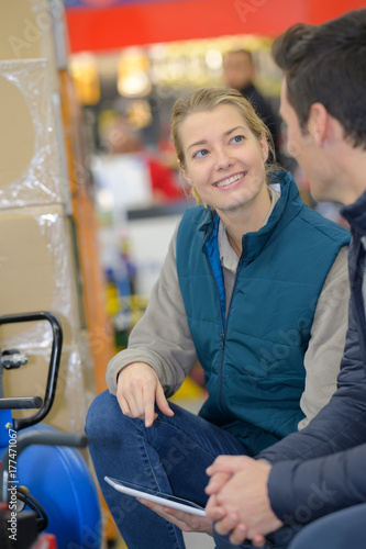 warehouse worker and manager working